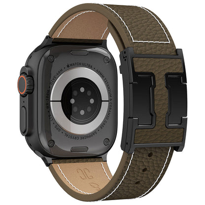 Litschi-Lederarmband für Apple Watch