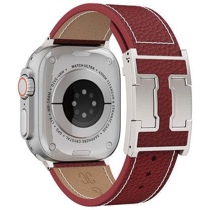 Litschi-Lederarmband für Apple Watch