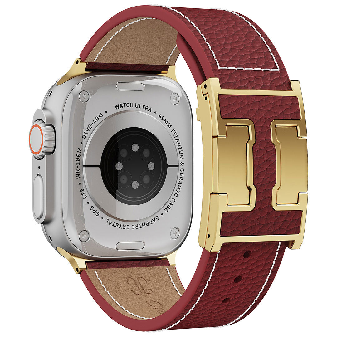 Litschi-Lederarmband für Apple Watch
