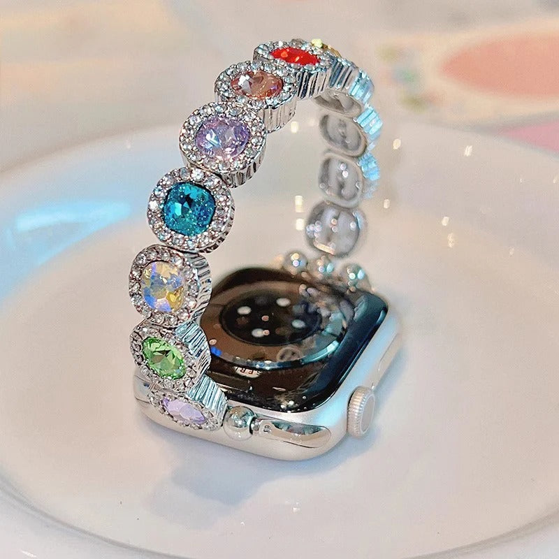 Rainbow Rhinestone Apple Watch Strap