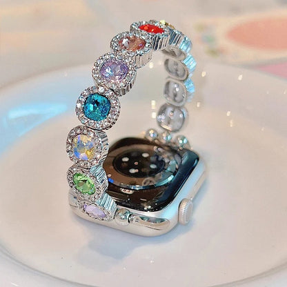 Rainbow Rhinestone Apple Watch Strap