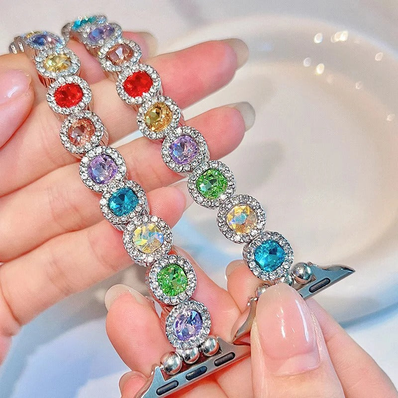 Rainbow Rhinestone Apple Watch Strap