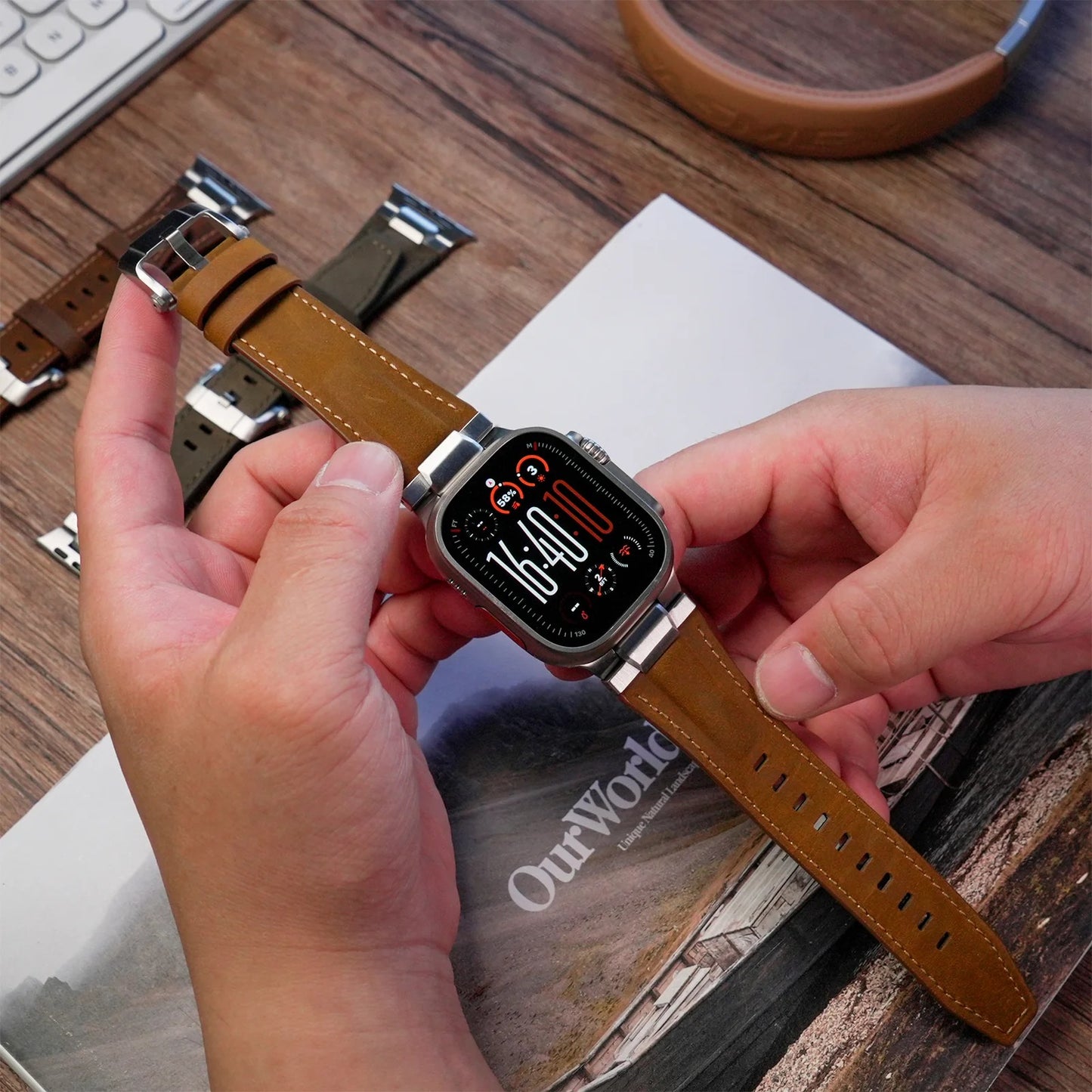 Pathfinder Leather Band For Apple Watch