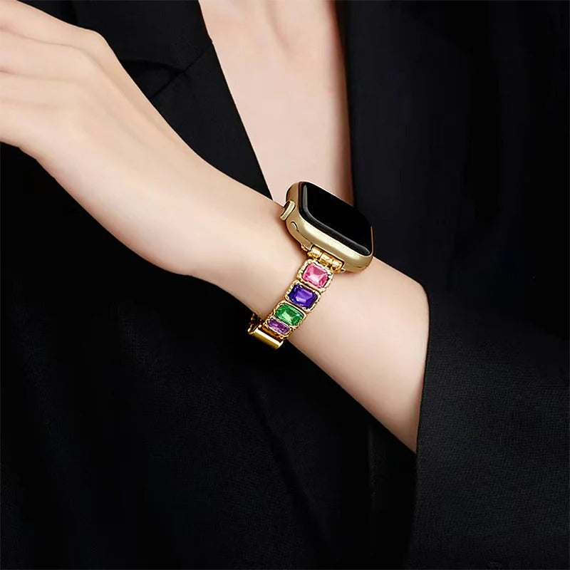 Rainbow Rhinestone Apple Watch Strap
